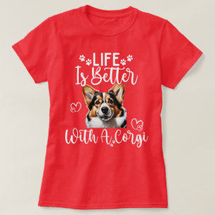 Camiseta A vida é melhor com um Corgi