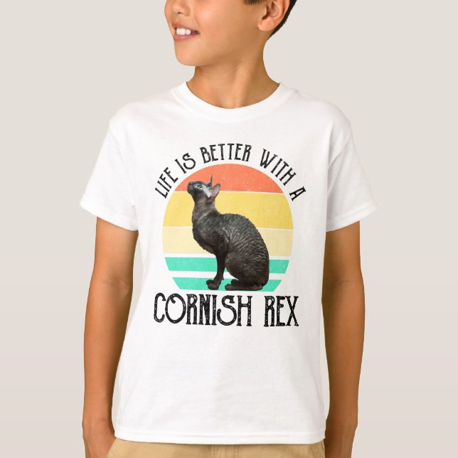 Camiseta A Vida É Melhor Com Um Cornish Rex (Frente)