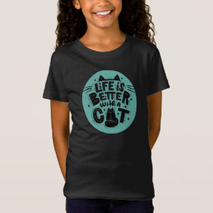 Camiseta A vida é melhor com um gato
