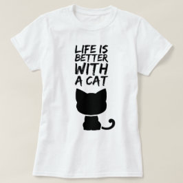 Camiseta A vida é melhor com um gato