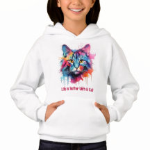 A vida é melhor com um gato. Gato colorido bonito