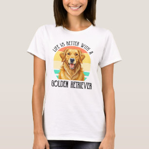 Camiseta A Vida é Melhor Com Um Golden Retriever