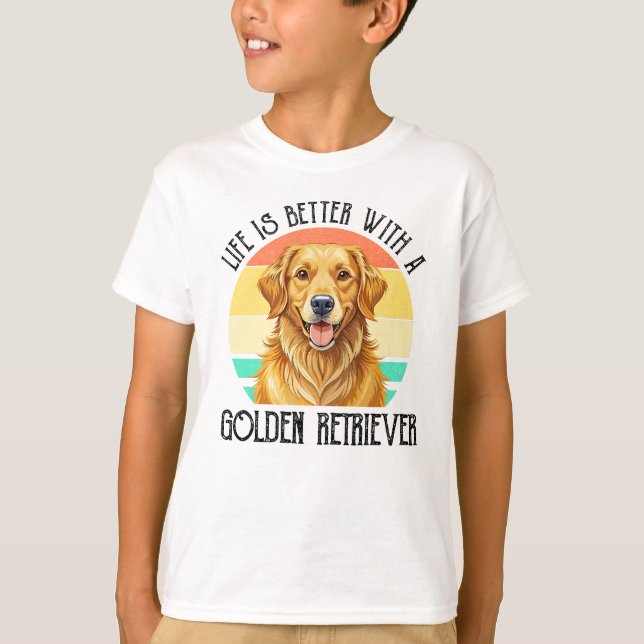 Camiseta A Vida é Melhor Com Um Golden Retriever (Frente)