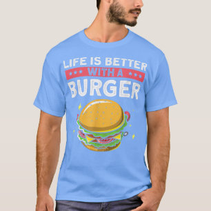 Camiseta A vida é melhor com um hambúrguer, Retro Cheesebur