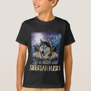 Camiseta A Vida É Melhor Com Um Husky Siberiano