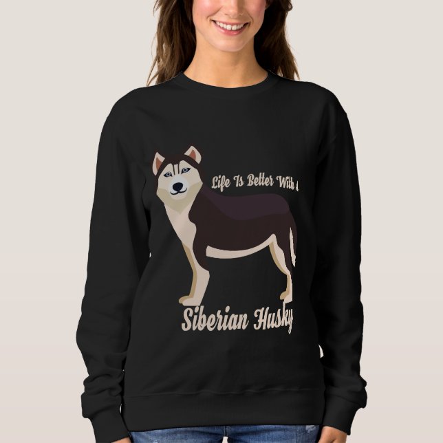 Camiseta A Vida É Melhor Com Um Husky Siberiano (Frente)