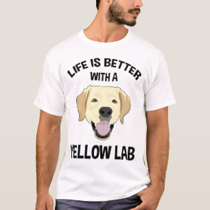 Camiseta A Vida É Melhor Com Um Laboratório Amarelo