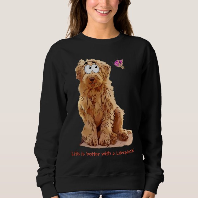 Camiseta A vida é melhor com um Labradoodle (Frente)