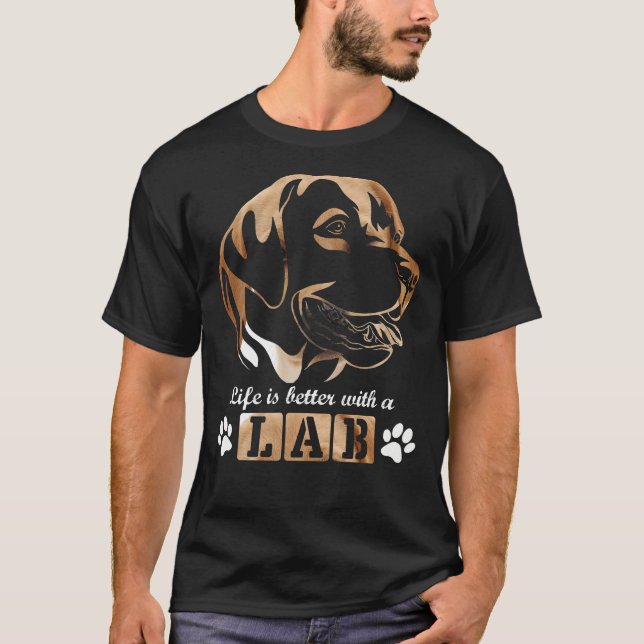 Camiseta A Vida É Melhor Com Um Labrador (Frente)