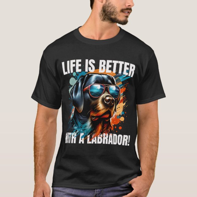 Camiseta A vida é melhor com um labrador! (Frente)