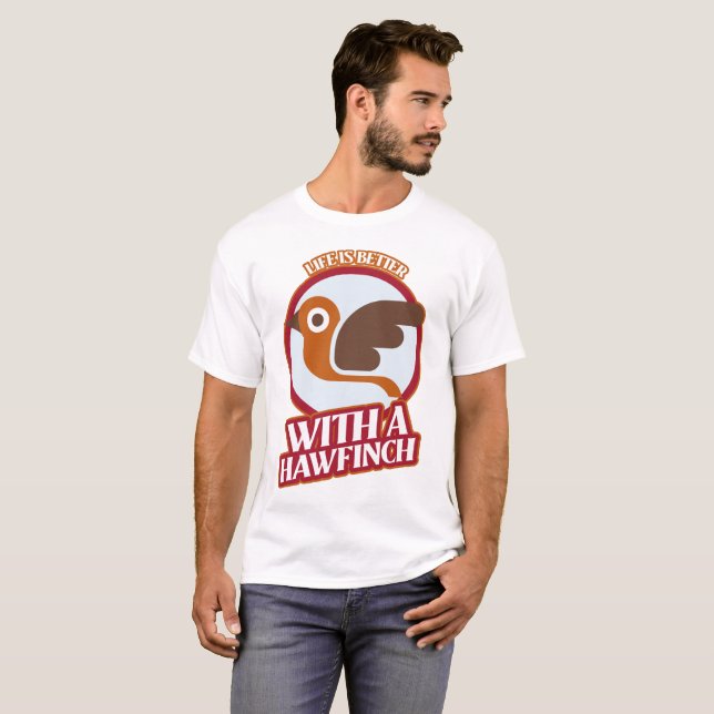 Camiseta A Vida É Melhor Com Um Observador de Tentilhão (Frente Completa)