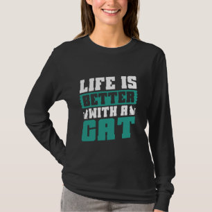 Camiseta A vida é melhor com um Pai de gato