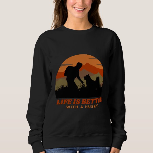 Camiseta A Vida É Melhor Com Um Pai Husky Siberiano (Frente)