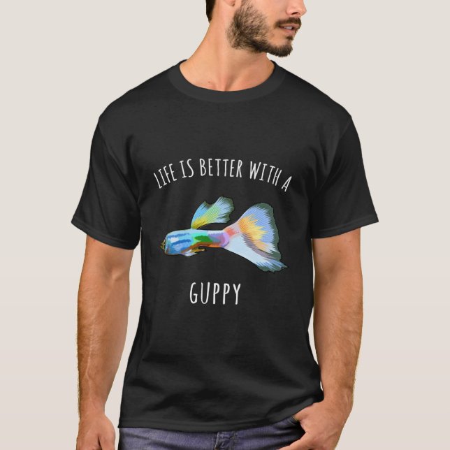 Camiseta A Vida É Melhor Com Um Peixe Engraçado (Frente)