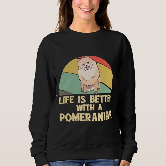 Camiseta A Vida É Melhor Com Um Pom Pomeraniano (Frente)