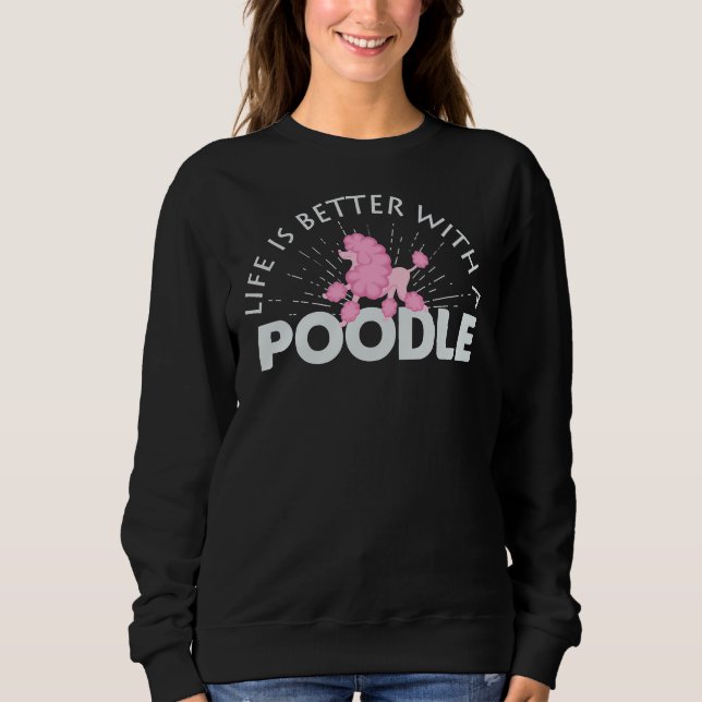 Camiseta A vida é melhor com um poodle (Frente)