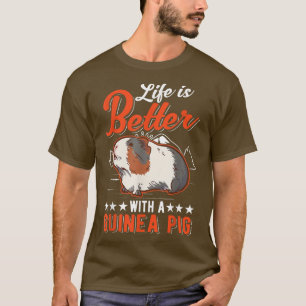 Camiseta A vida é melhor com um porco guineense 912