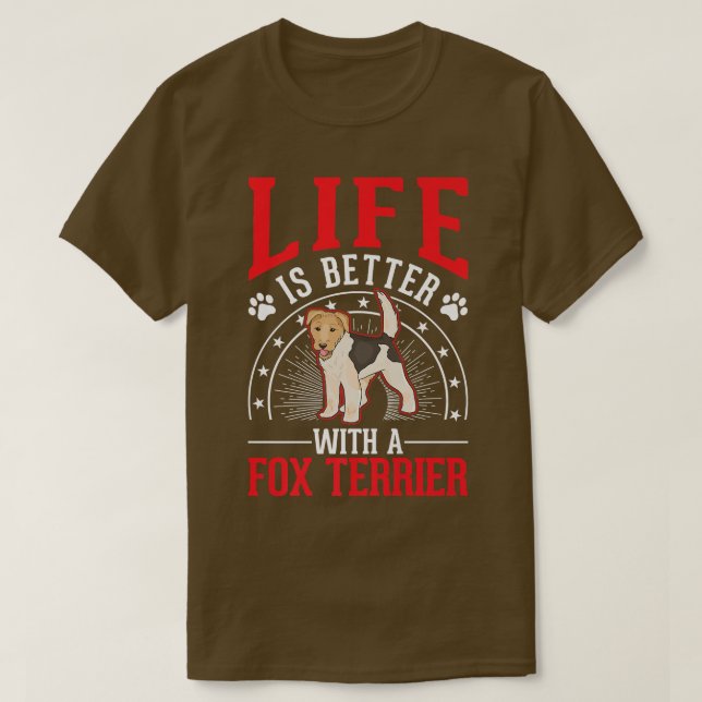 Camiseta A Vida É Melhor Com Um Premium Para O Terrier 552 (Frente do Design)