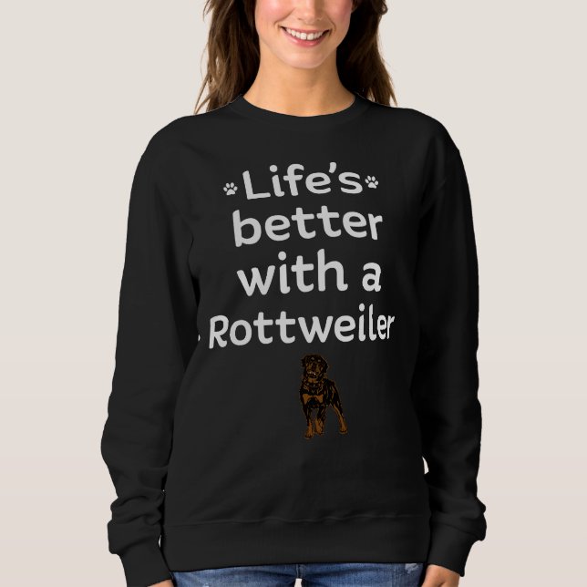 Camiseta A Vida É Melhor Com Um Rottweiler (Frente)