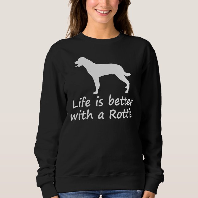 Camiseta A Vida É Melhor Com Um Rottweiler Rottweiler (Frente)