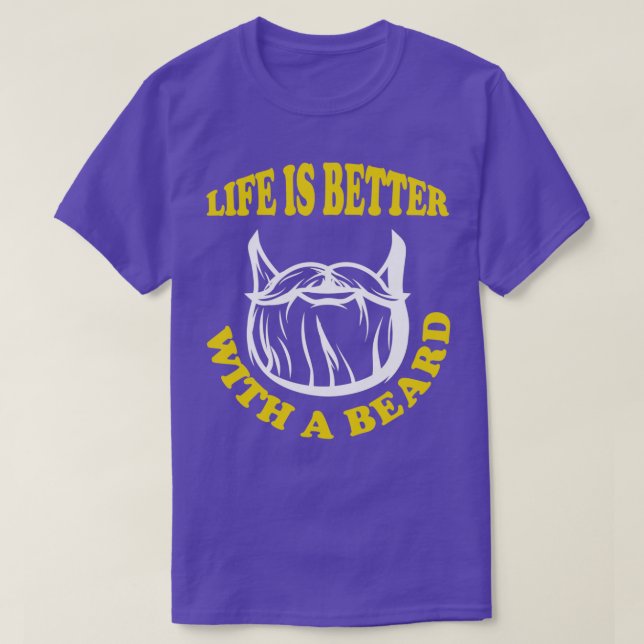 Camiseta A Vida É Melhor Com Uma Barba (Frente do Design)