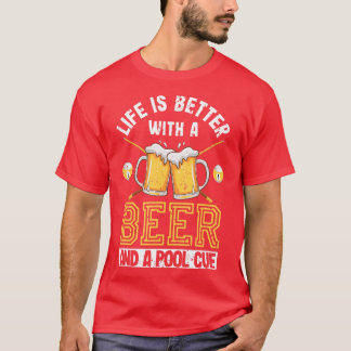 Camiseta A Vida É Melhor Com Uma Cerveja E Uma Piscina Engr