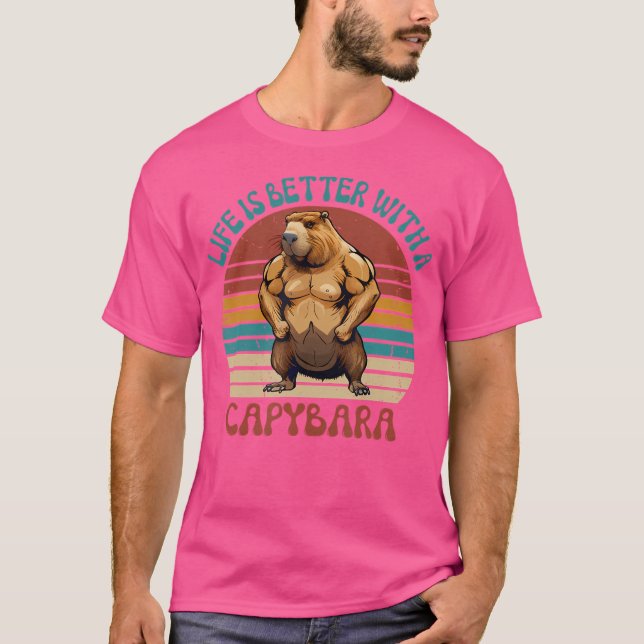 Camiseta A Vida É Melhor Com Uma Malhação Engraçado Da Capy (Frente)