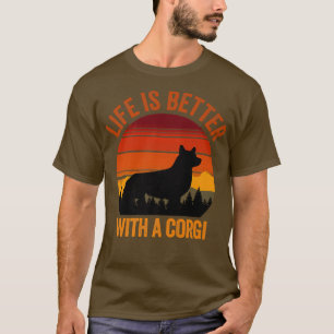 Camiseta A Vida É Melhor Com Uma Vintagem De Corgi Em Difus
