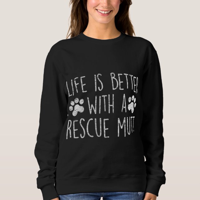 CAMISETA A VIDA É MELHOR COM UMA VONTADE DE CÃES DE RESGATE (Frente)