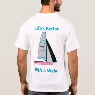 Camiseta A vida é melhor com uma Weta rosa - Editar númer