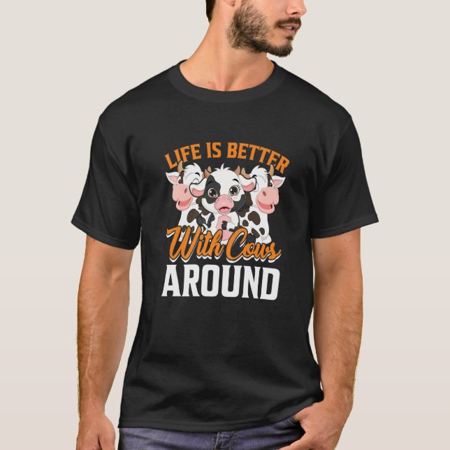 Camiseta A Vida É Melhor Com Vacas (Frente)