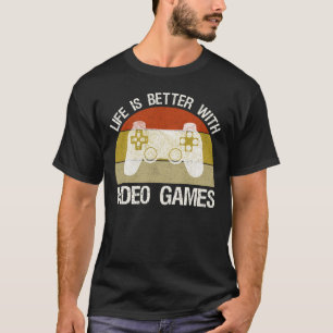 Camiseta A Vida É Melhor Com Videos games