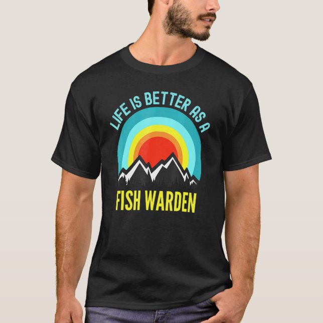 Camiseta A Vida É Melhor Como Guarda de Peixes (Frente)