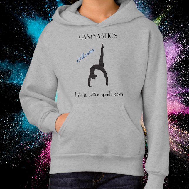 Camiseta A vida é melhor de cabeça para baixo Gymnastics Ho (Gymnastics Upside Down Hoodie)