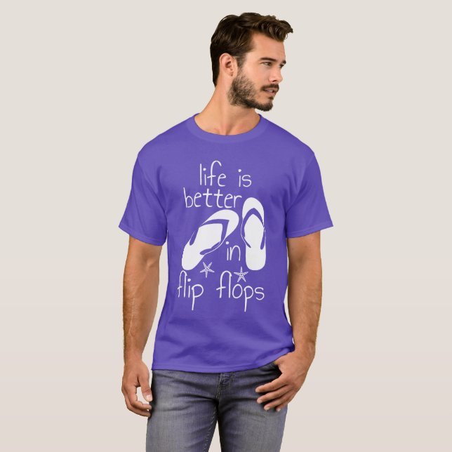 Camiseta A Vida É Melhor De Chinelo  (Frente Completa)