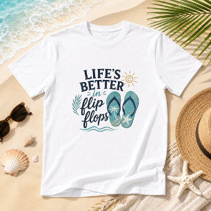 Camiseta A vida é melhor de chinelos Humor de Praia Costeir