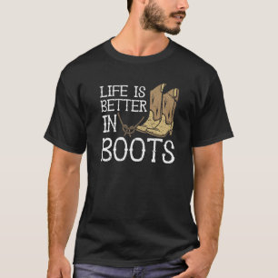 Camiseta A Vida É Melhor Em Boots Country Cowgirl