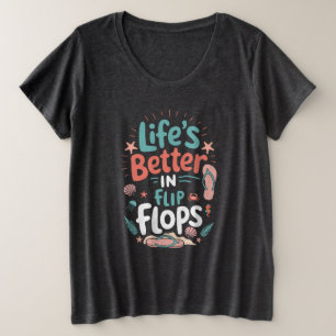 Camiseta A vida é melhor em Flip Flops - Praia Tropical Div