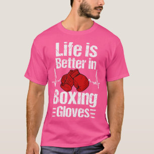 Camiseta A Vida É Melhor Em Luvas Boxer Frequência Cardíaca
