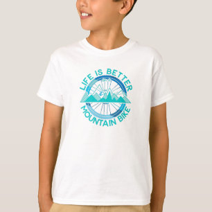 Camiseta a vida é melhor em uma mountain bike