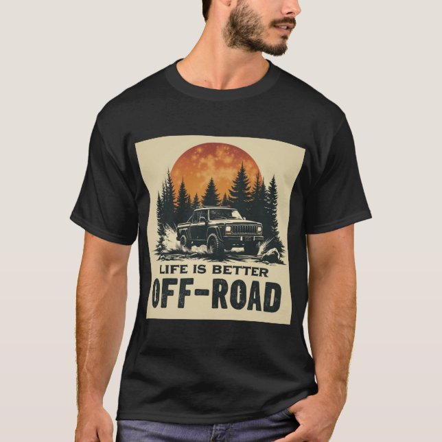 Camiseta A Vida É Melhor Fora De Estrada - Aventura (Frente)