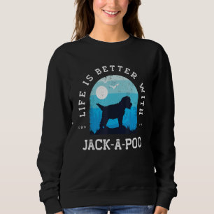 Camiseta A Vida é Melhor Jack A Poo Vintage Cachorro Azul M