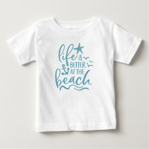 Camiseta A Vida É Melhor Na Âncora De Ondas Da Praia