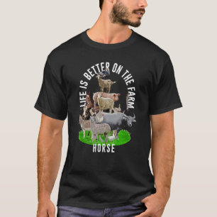 Camiseta A vida é melhor na fazenda Cavalo Amante de Cavalo