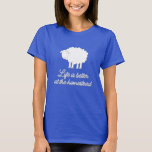 Camiseta A vida é melhor na fazenda de ovelhas bonitas