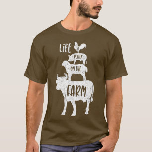 Camiseta A Vida É Melhor Na Fazenda Farmadora De Animais E