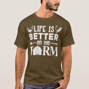 Camiseta A VIDA É MELHOR NA FAZENDA Farmadora Engraçado