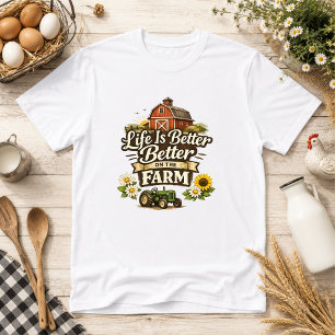 Camiseta A Vida é Melhor na Fazenda Humor Rural 