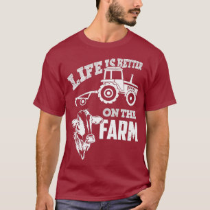 Camiseta A Vida É Melhor Na Fazenda Que Eu Vivo Trator