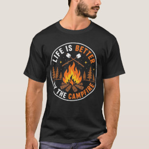Camiseta A vida é melhor na fogueira Camping Camper